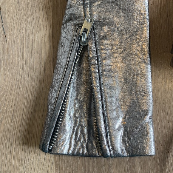 Iro metallic Dylan leather moto biker jacket size 40 - Picture 6 of 7